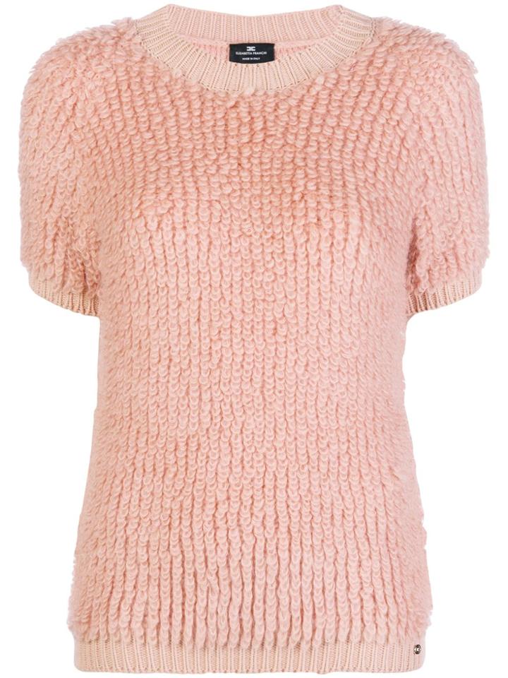 Elisabetta Franchi Short Sleeve Sweater - Pink & Purple