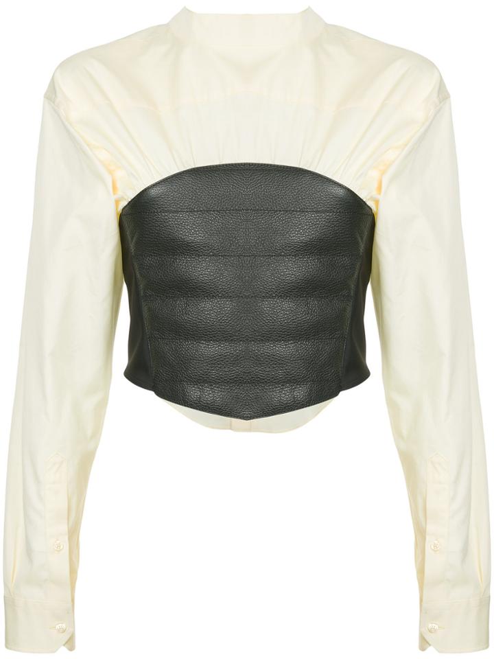 Marine Serre Bustier Shirt - Yellow & Orange