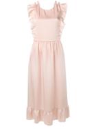 Red Valentino Stretch Compact Poplin Long Dress - Neutrals