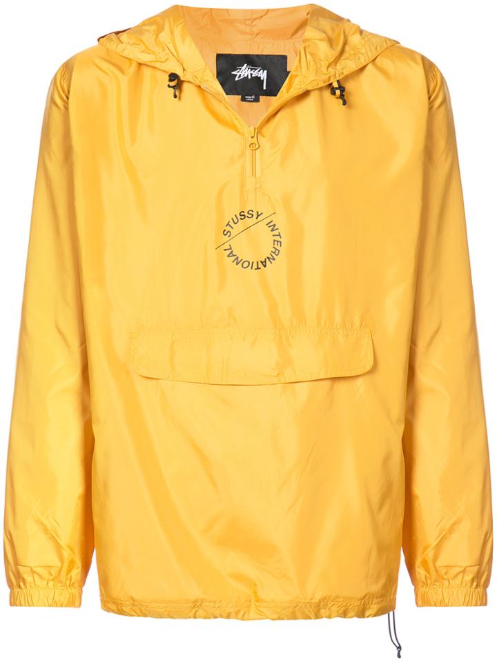 Stussy Nylon Pop Over Jacket - Yellow & Orange