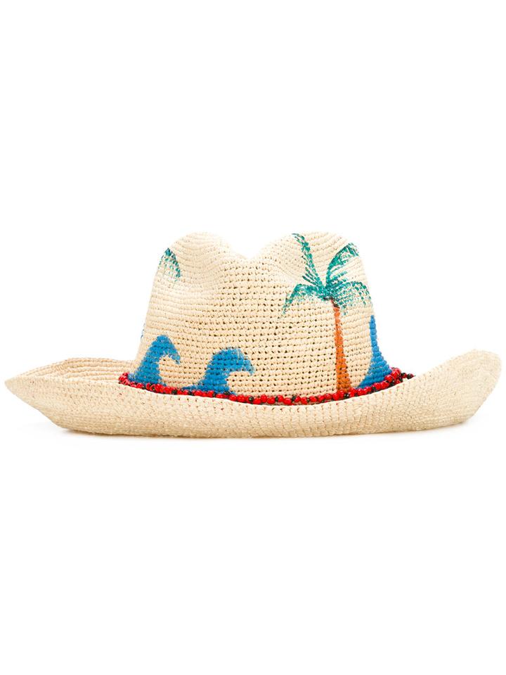 Sensi Studio Crochet Guayuro Beads Panama Hat, Women's, Size: Medium, Nude/neutrals, Straw/plastic