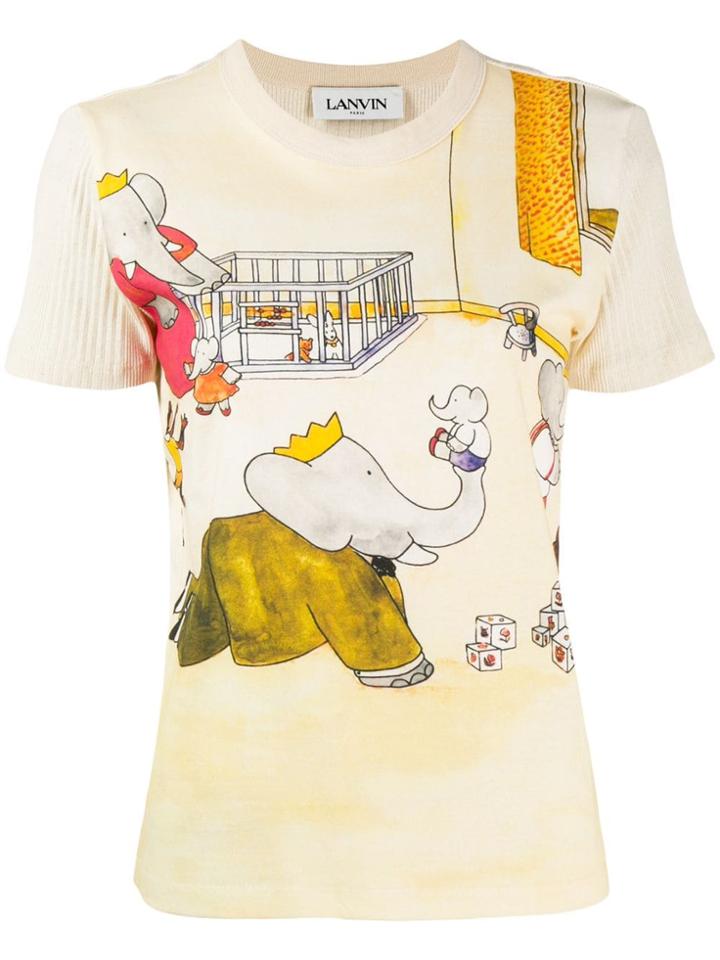 Lanvin Babar The Elephant Print T-shirt - Neutrals