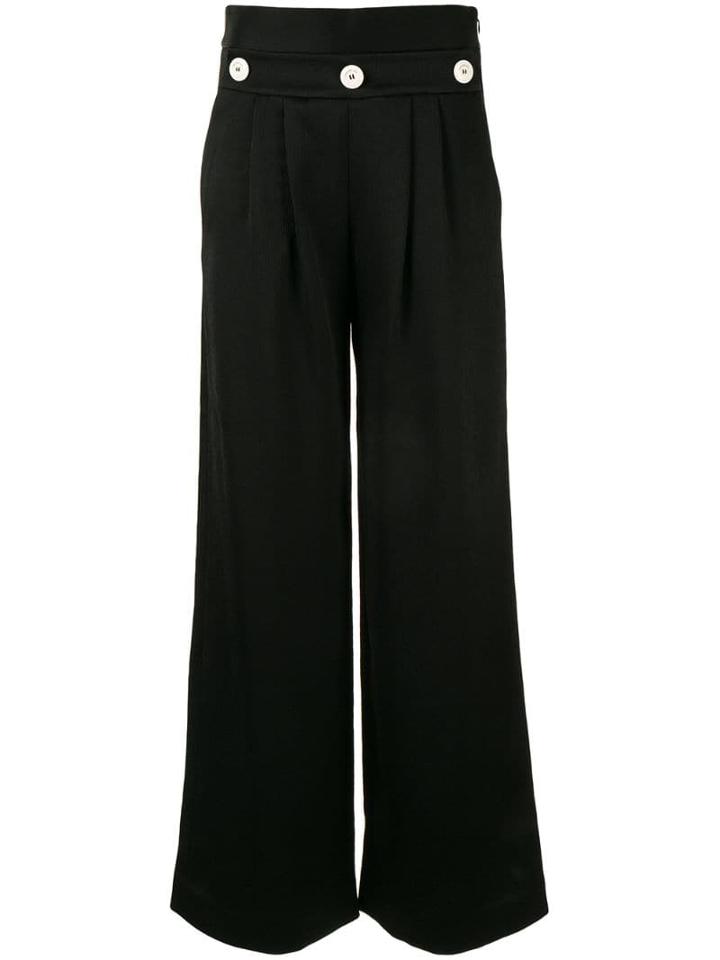 Comme Moi Button-embellished Trousers - Black