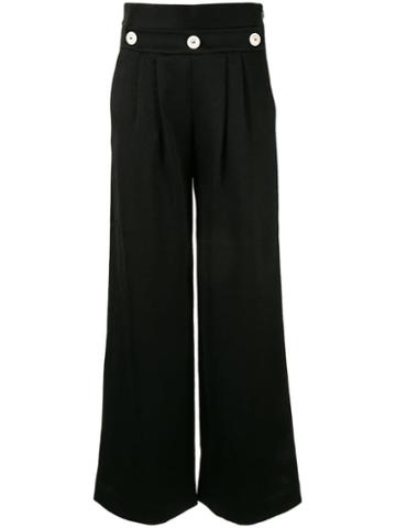 Comme Moi Button-embellished Trousers - Black