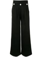 Comme Moi Button-embellished Trousers - Black