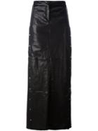 Ilaria Nistri Studded A-line Long Skirt, Women's, Size: 44, Black, Silk/leather/viscose/pbt Elite