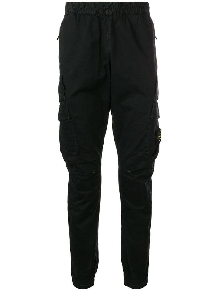 Stone Island Cargo-style Track Pants - Black