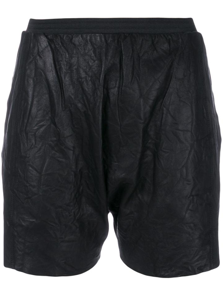 Olsthoorn Vanderwilt Creased Leather Shorts - Black