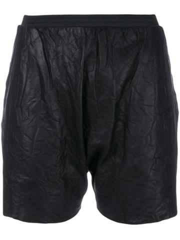 Olsthoorn Vanderwilt Creased Leather Shorts - Black