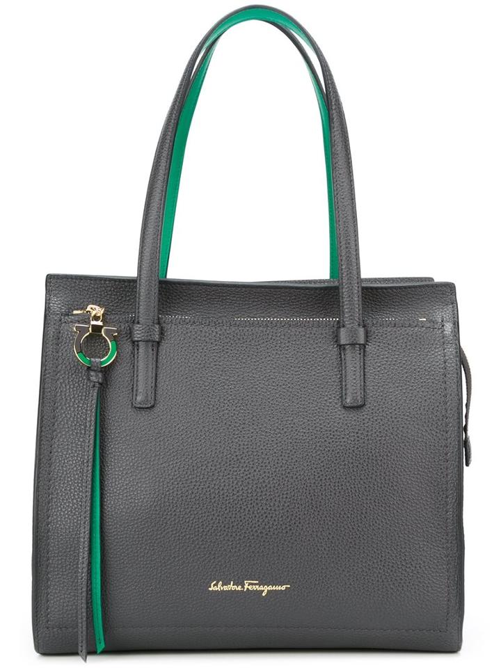 Salvatore Ferragamo Square Tote, Women's, Grey