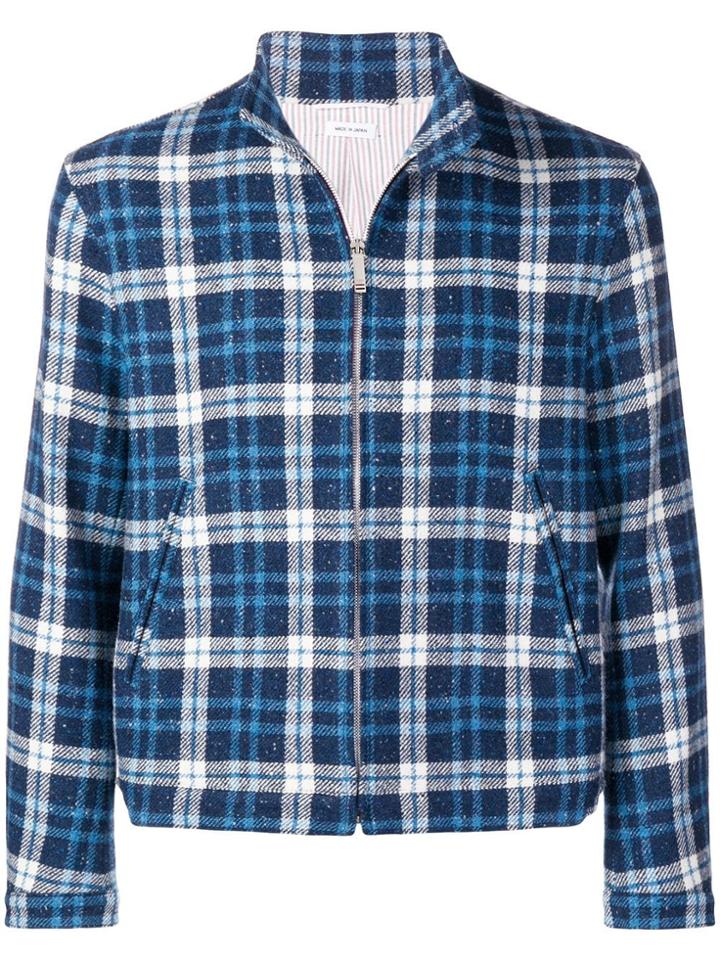 Thom Browne Tb Tartan Donegal Golf Jacket - Blue
