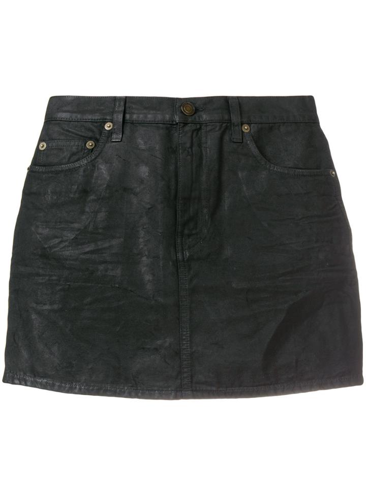 Saint Laurent Micro Denim Skirt - Black