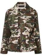 Alexandre Vauthier Camouflage Jacket, Women's, Size: 42, Green, Cotton/spandex/elastane/viscose