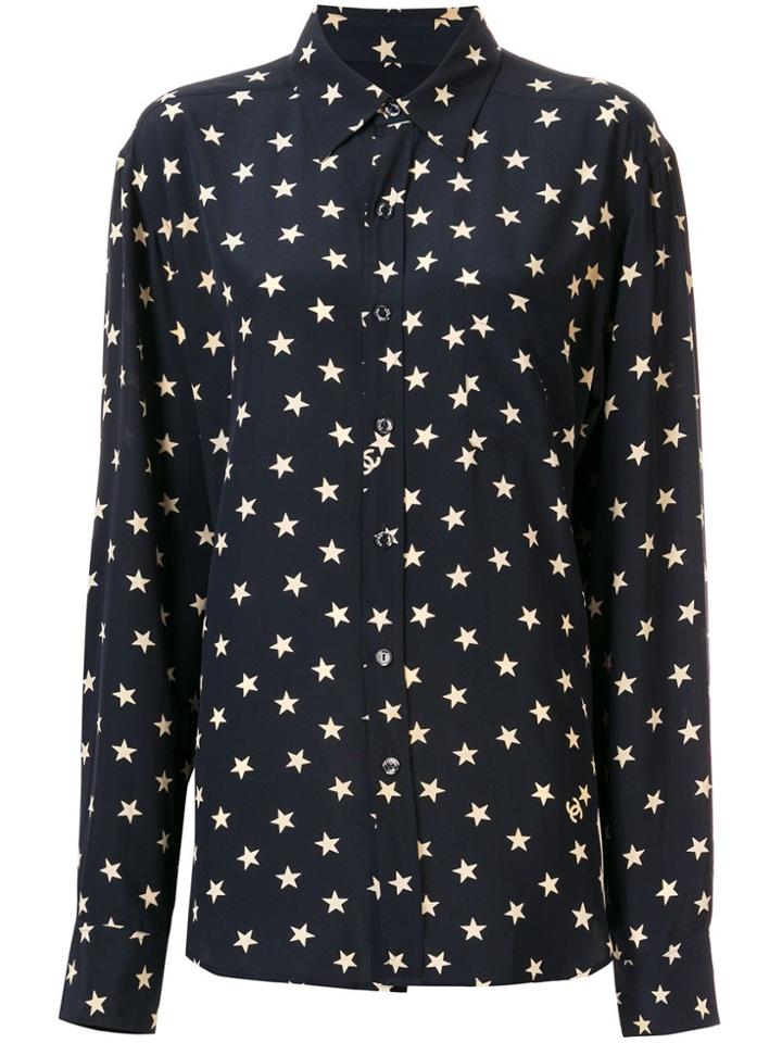 Chanel Pre-owned Start Print Shirt - Black