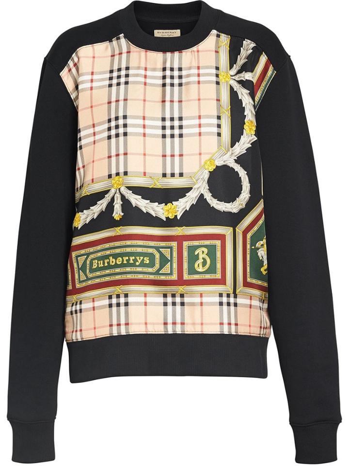 Burberry Silk-panelled Sweatshirt - Black