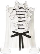 Andrew Gn Lace Inserts Ruffle Peplum Top - White