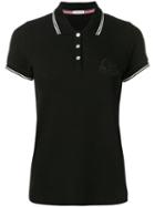 Moncler Contrast-trim Logo Polo Shirt - Black