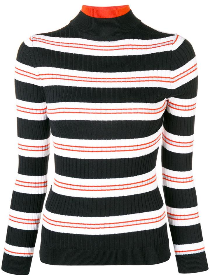 Courrèges Striped Fitted Sweater - Blue