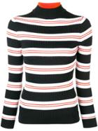 Courrèges Striped Fitted Sweater - Blue