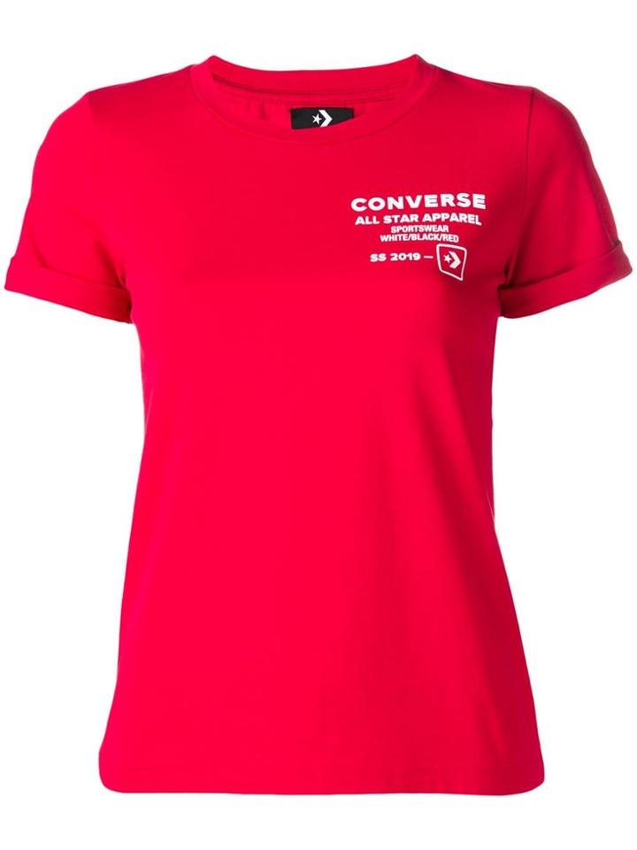 Converse Logo Printed T-shirt - Red