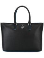 Armani Jeans Logo Plaque Tote, Women's, Black, Pvc/polyester