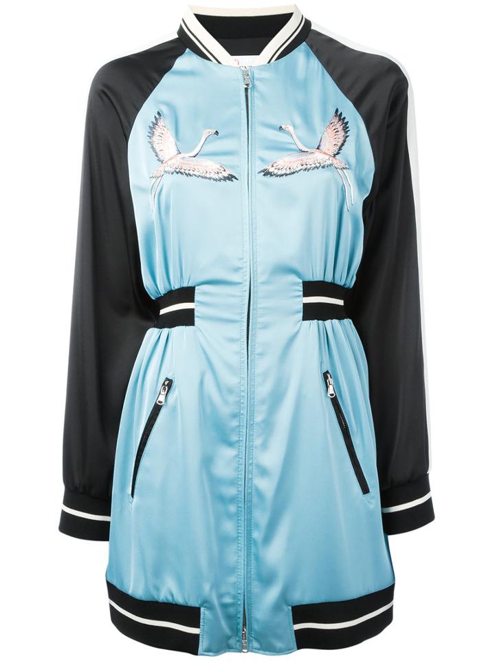 Red Valentino - 'caban' Elongated Bomber Jacket - Women - Polyester/spandex/elastane - 40, Black, Polyester/spandex/elastane