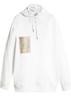 Burberry Ticket Print Pocket Cotton Jersey Hoodie - White