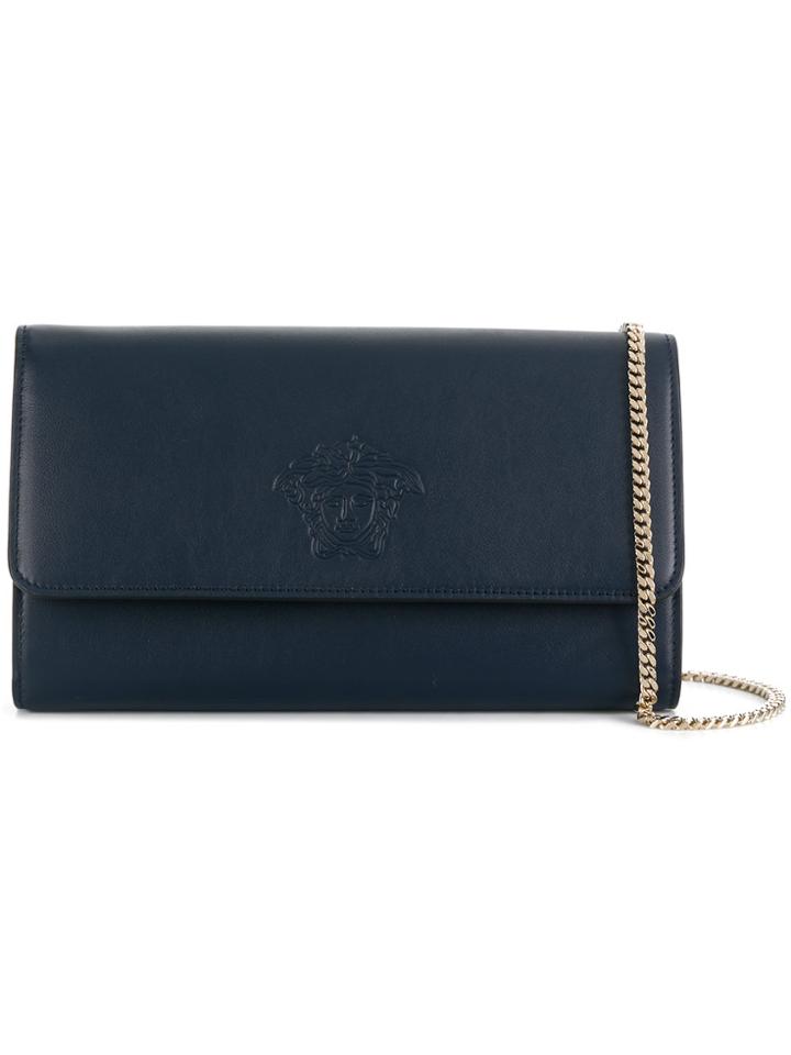 Versace Foldover Medusa Clutch - Blue