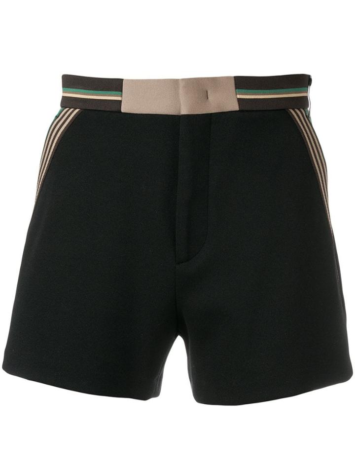 Fendi Striped Trim Shorts - Black