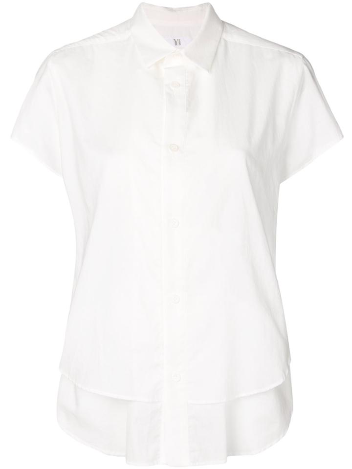 Y's Double Scoop Hem Shirt - White