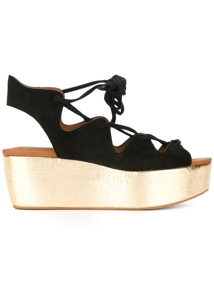 See By Chloé Metallic Platform Sandals - Black