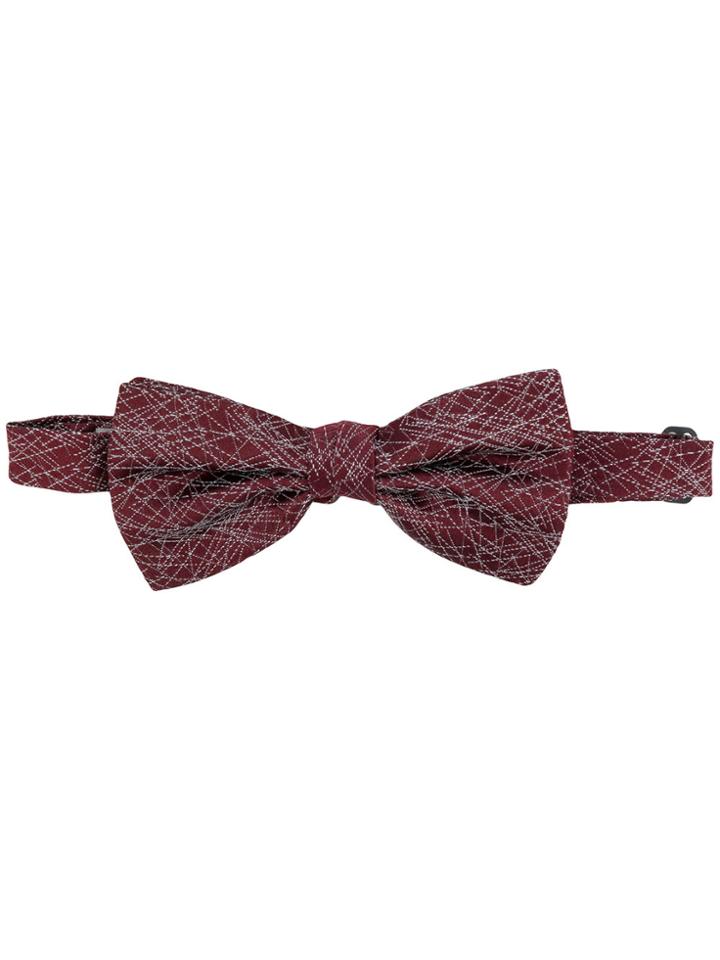 Canali Printed Bow Tie - Red