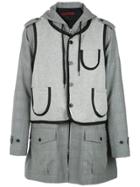 À La Garçonne Gilet Overlaid Overcoat - Grey