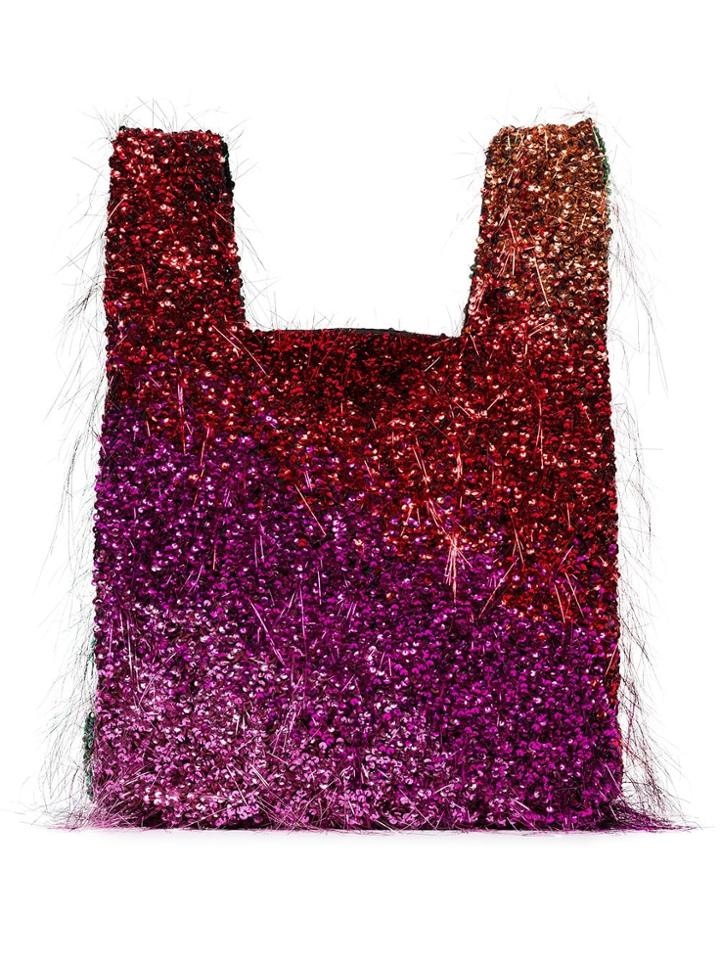 Ashish Tinsel Embellished Tote Bag - Multicolour