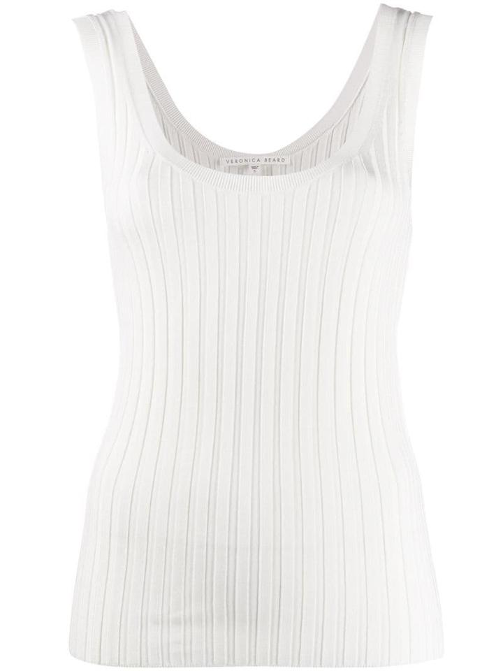 Veronica Beard Ribbed Tank Top - White