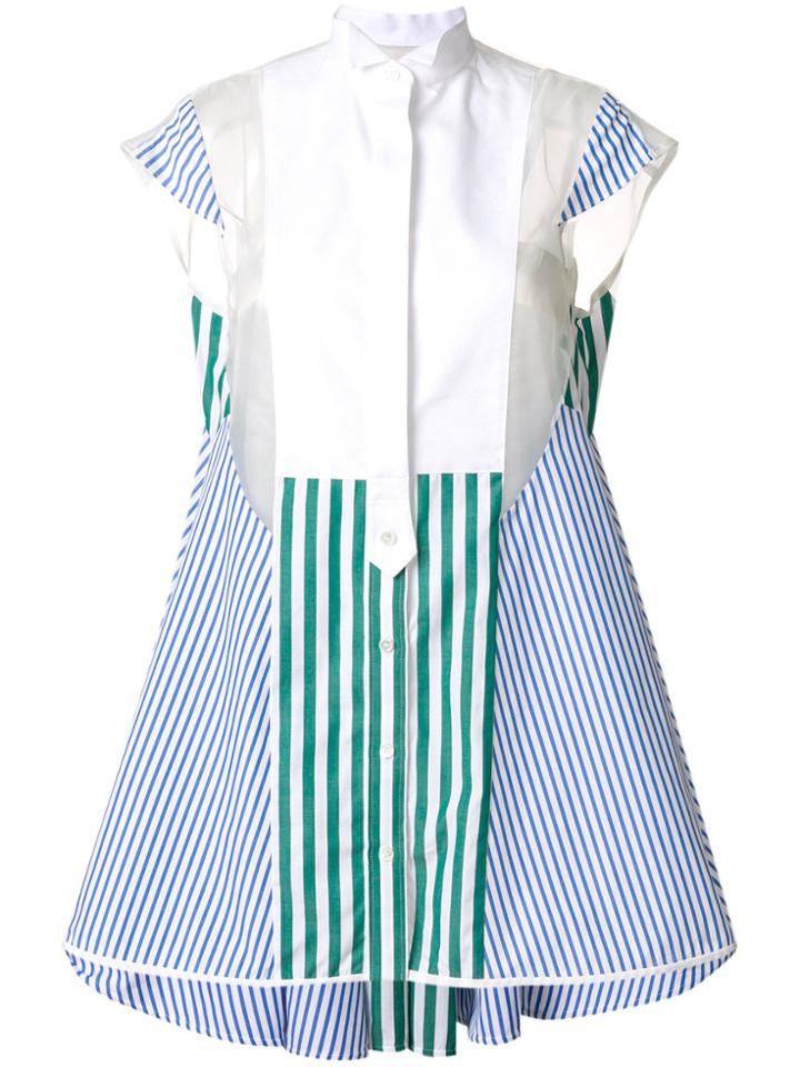 Sacai Striped Panelled Shirt - White