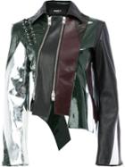 Yang Li - Panelled Leather Jacket - Women - Calf Leather - 40, Calf Leather