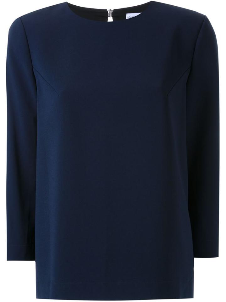 Scanlan Theodore Choir Crew Neck Top, Women's, Size: 10, Blue, Triacetate