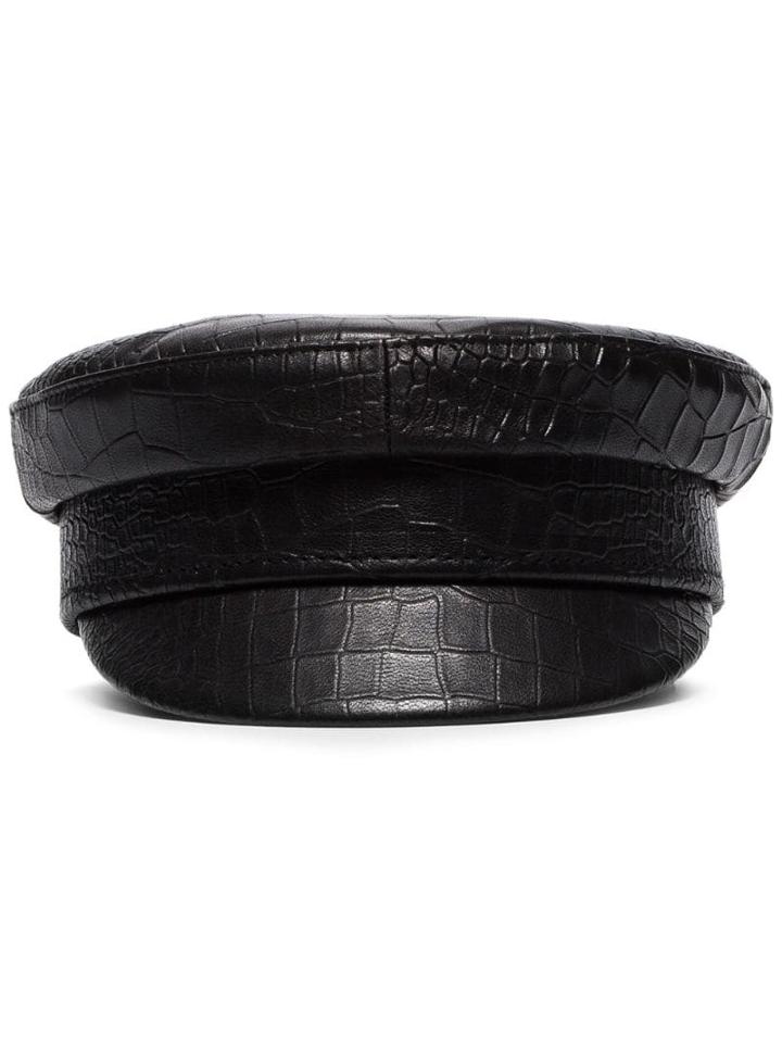 Ruslan Baginskiy Croc-effect Baker Boy Hat - Black