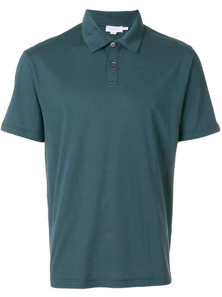 Sunspel Plain Polo Shirt - Green