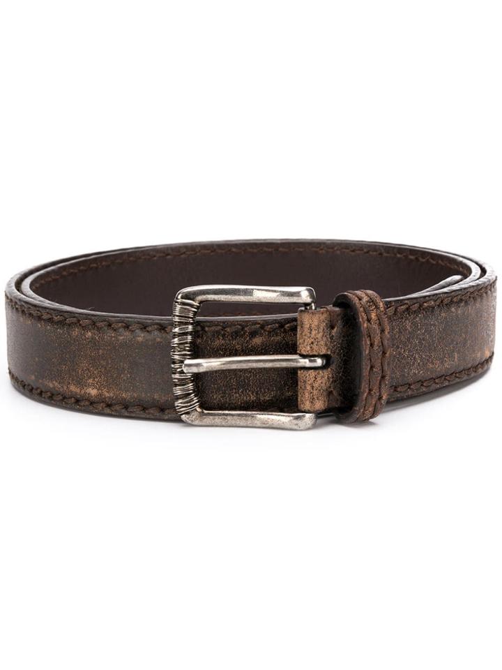 Brunello Cucinelli Outworn Effect Buckle Belt - Brown