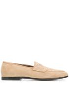 Dolce & Gabbana Embroidered Logo Loafers - Neutrals