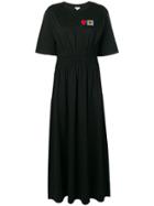 Kenzo Embroidered Rose Long Dress - Black