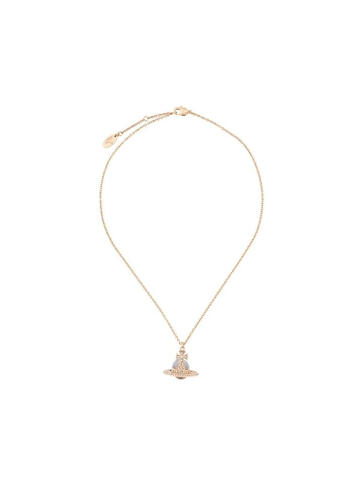 Vivienne Westwood Rhinestone Logo Necklace - Gold