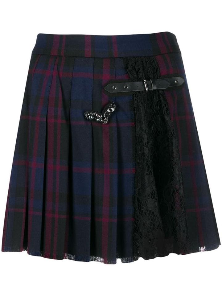 Liu Jo Tartan Pleated Skirt - Blue