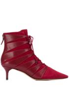 Alexandre Birman Pointed Ankle Boots - Red