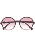 Fendi Eyewear Oversized Round Sunglasses - Red