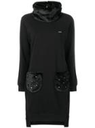 Liu Jo Embellished Pocket Sweater Dress - Black