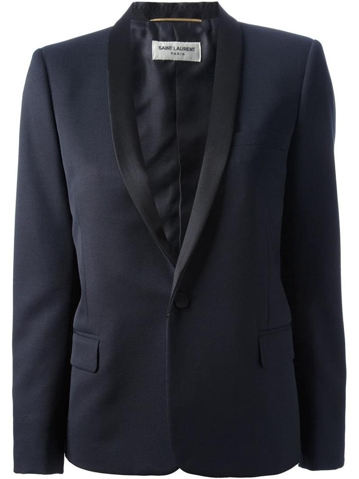 Saint Laurent Contrast Lapel Blazer