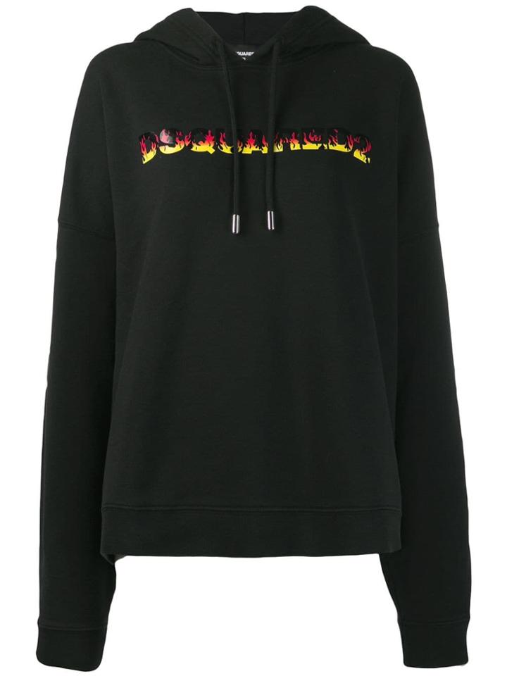 Dsquared2 Oversized Logo Hoodie - Black